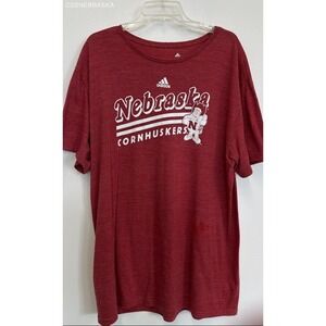 Adidas Red Nebraska Cornhuskers Athletic Tee Men’s‎ - Size 2XL